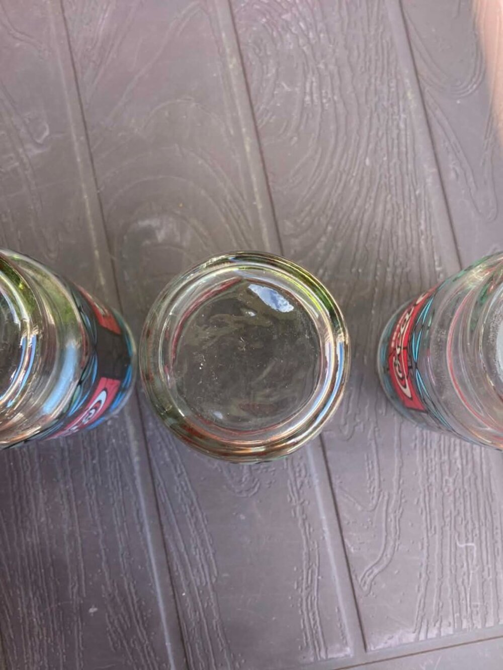 LOT OF 3 RARE 1970s Coca Cola stained glass Enjoy style Vintage 12oz Tumblers - Picture 5 of 5